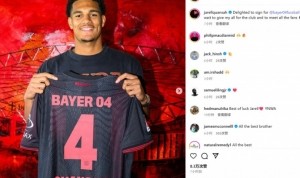 接班若纳坦-塔！宽萨社媒晒4号球衣：迫不及待想要为药厂付出一切